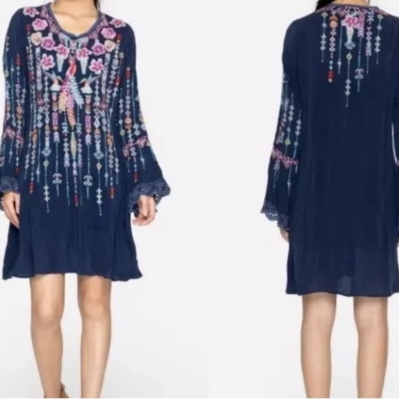 Johnny Was Embroidered Lulu Hummingbirds Tunic/ Mini Dress size XLP scoop neck - Picture 16 of 16